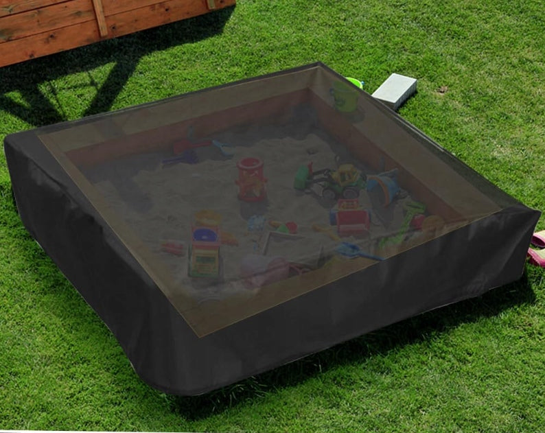SANDBOX COVER WATERPROOF LARGE TARPAULIN COVER BLACK 150x150x20 Product width 150 cm