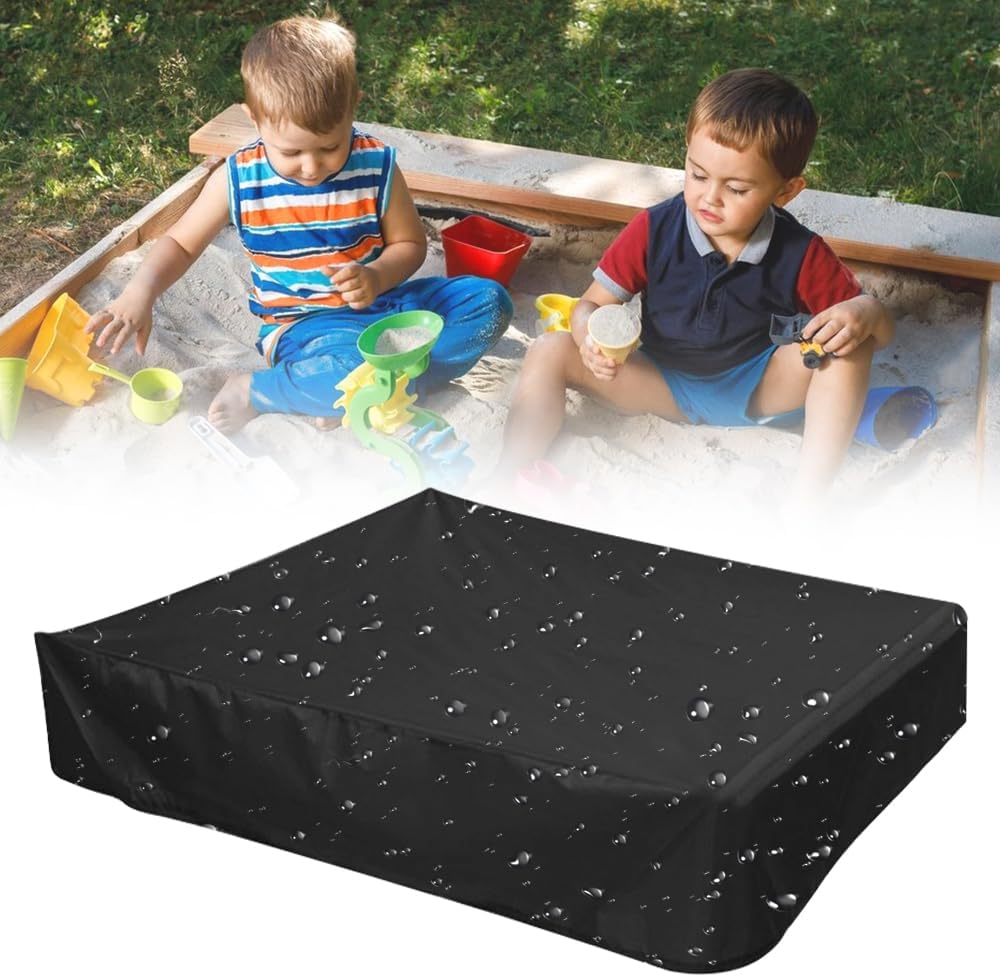 SANDBOX COVER WATERPROOF LARGE TARPAULIN COVER BLACK 150x150x20