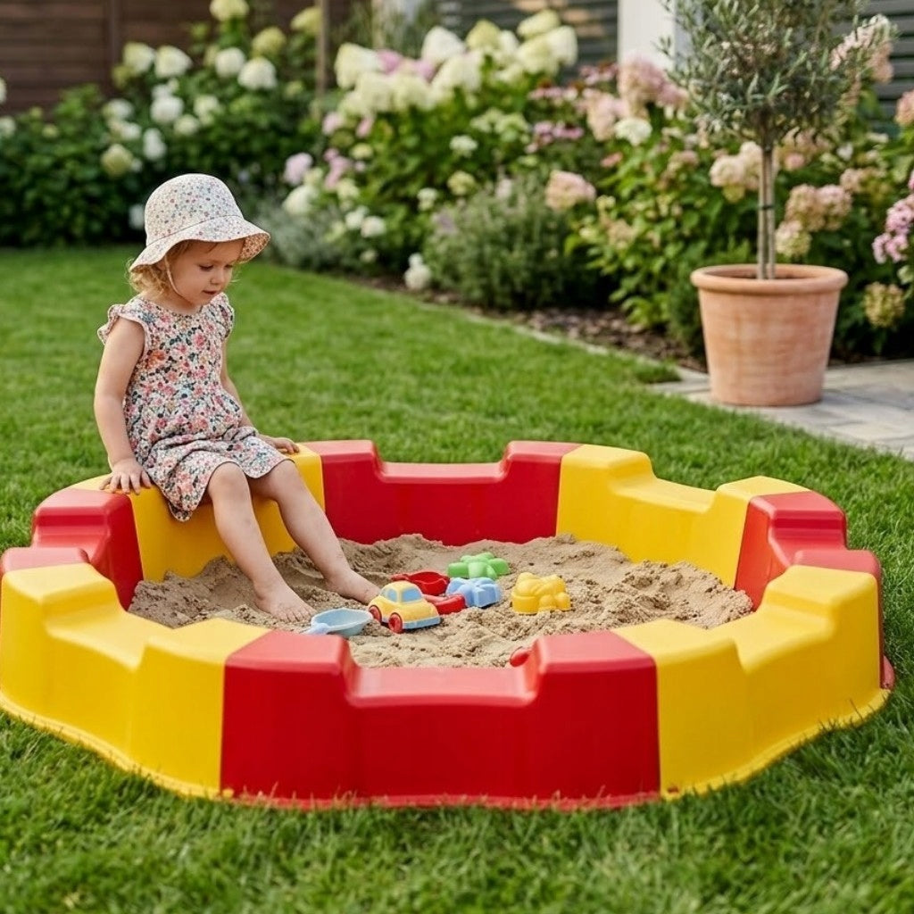 SANDBOX FOR CHILDREN 160CM PLASTIC LARGE + SAND TOYS - SET Length 160 cm