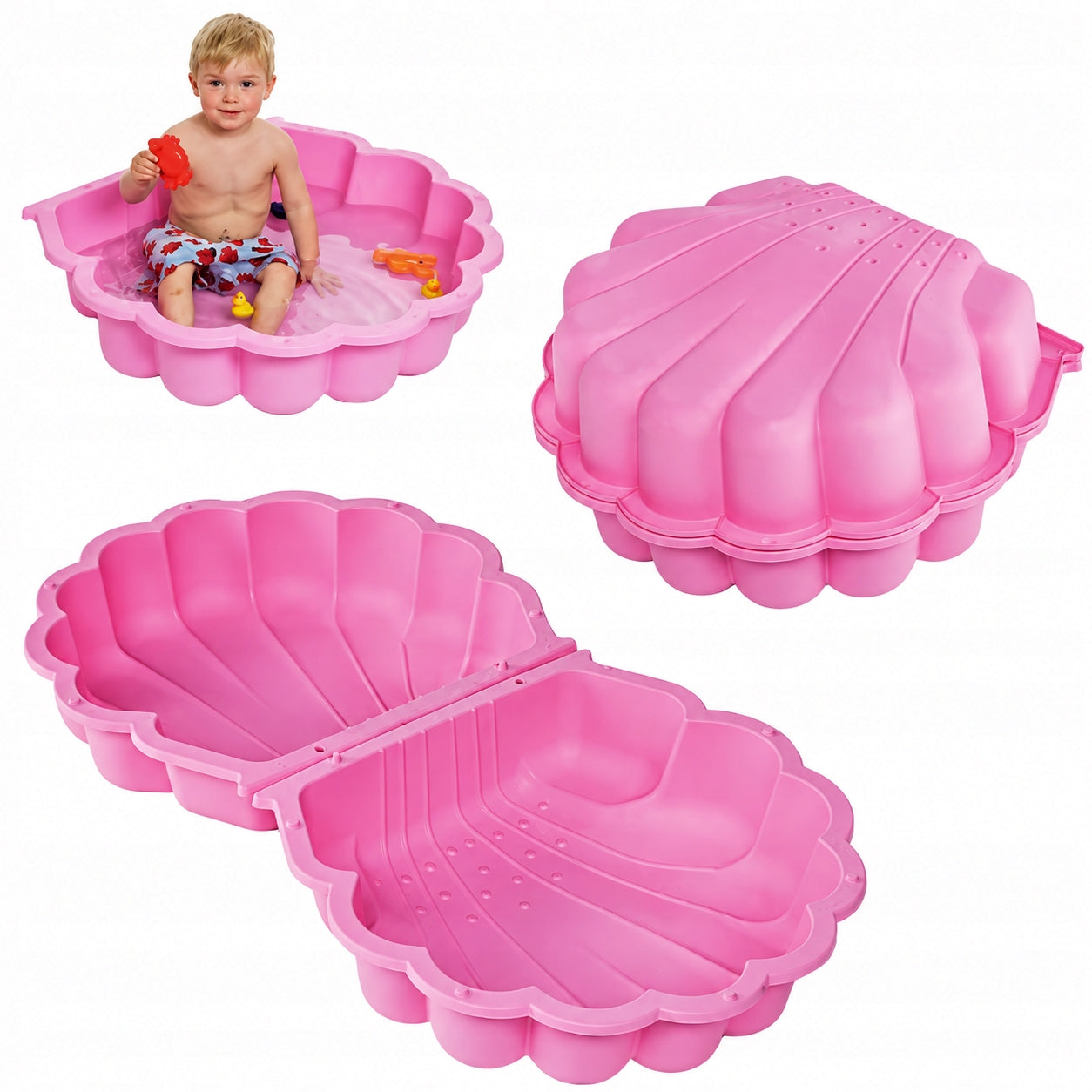 SANDBOX GARDEN SHELL 2IN1 POOL CLOSED DOUBLE PINK 2 SHELLS