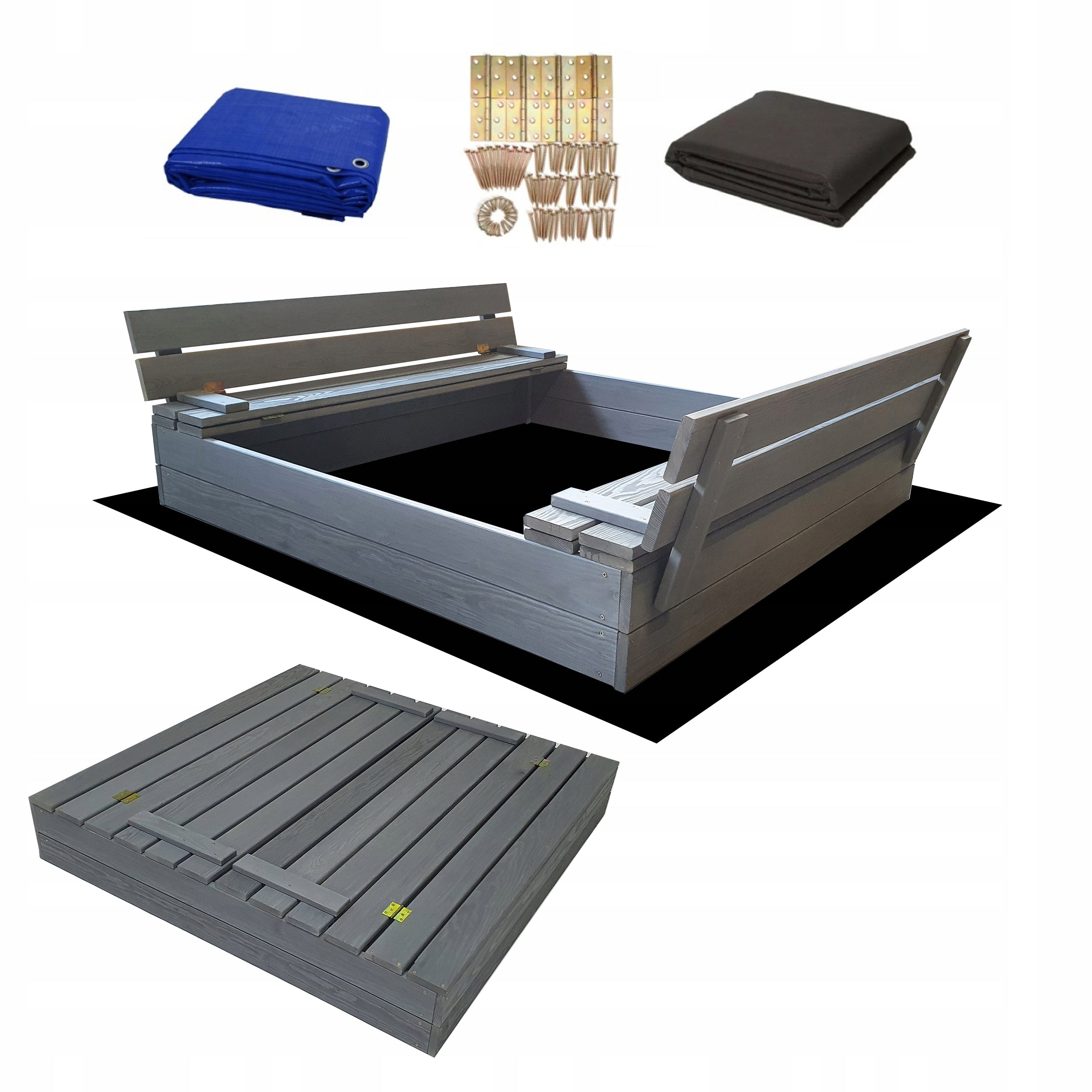 SANDBOX IMPREGNATED WOODEN WITH BENCHES CLOSED GREY 120 MANUFACTURER Manufacturer code PS120IMP-SZ