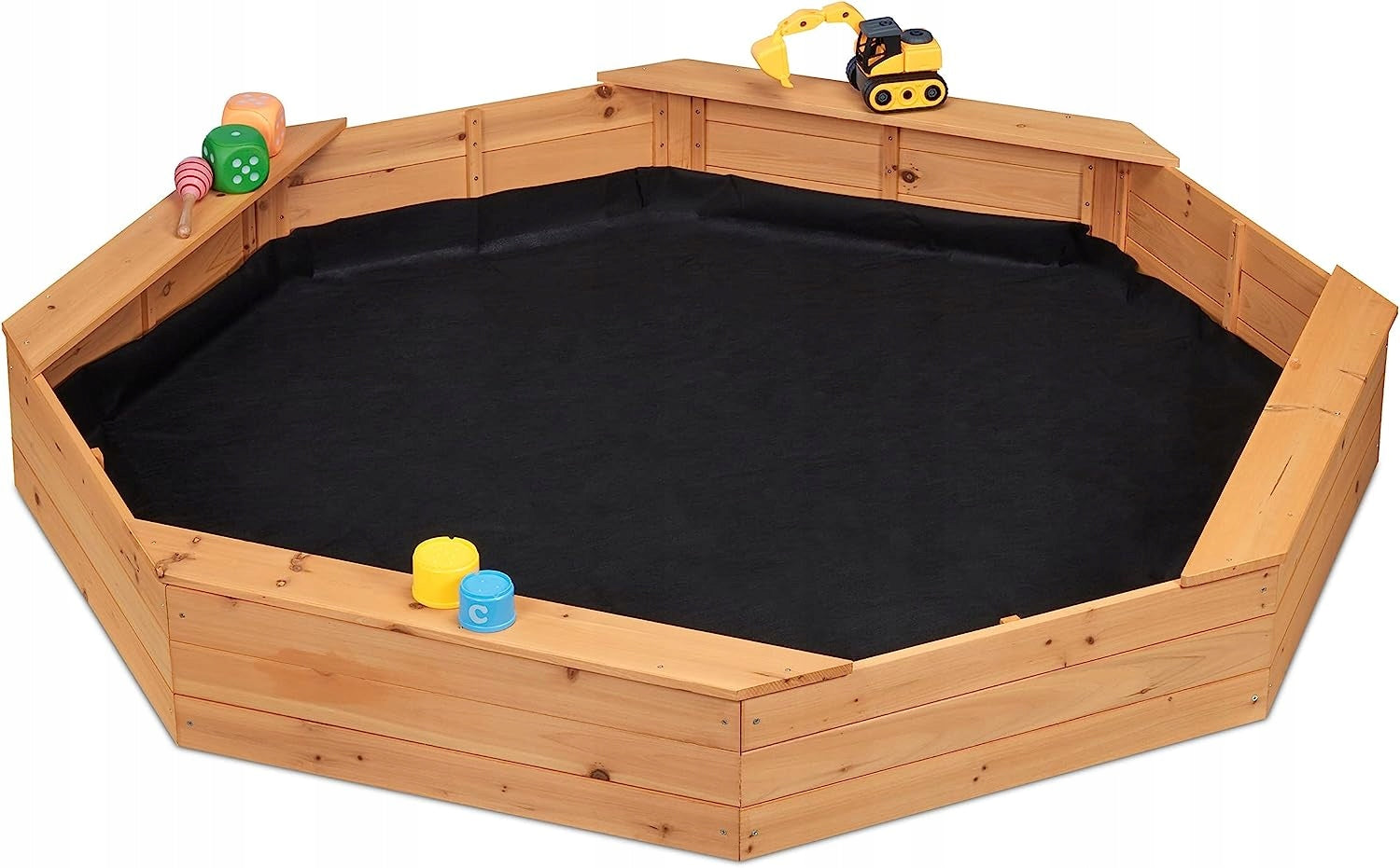 SANDBOX OCTAGONAL WOODEN BENCHES 160CM