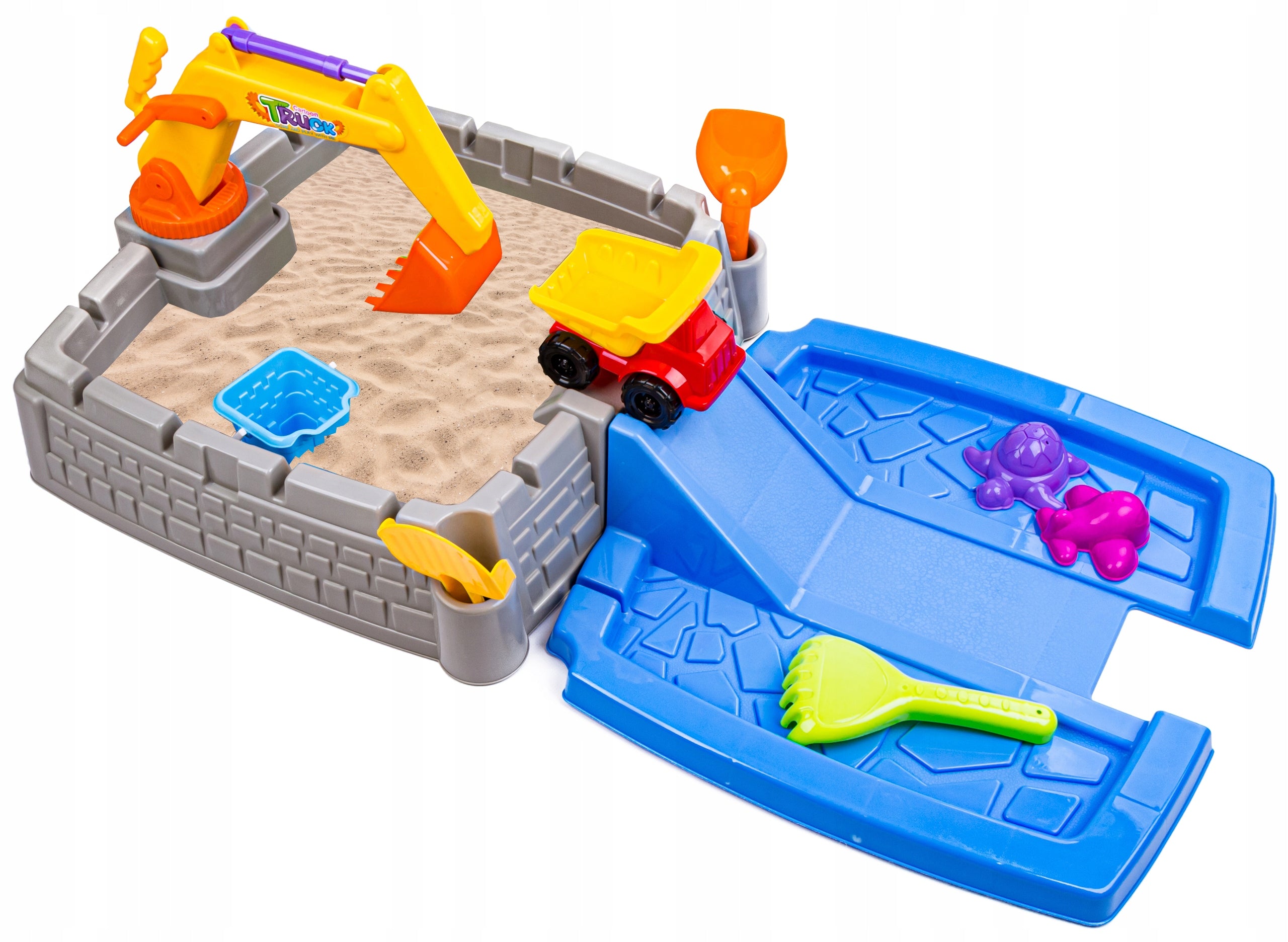 SANDBOX POOL Castle Slide Bucket Spatula Excavator Accessory Kind plastic