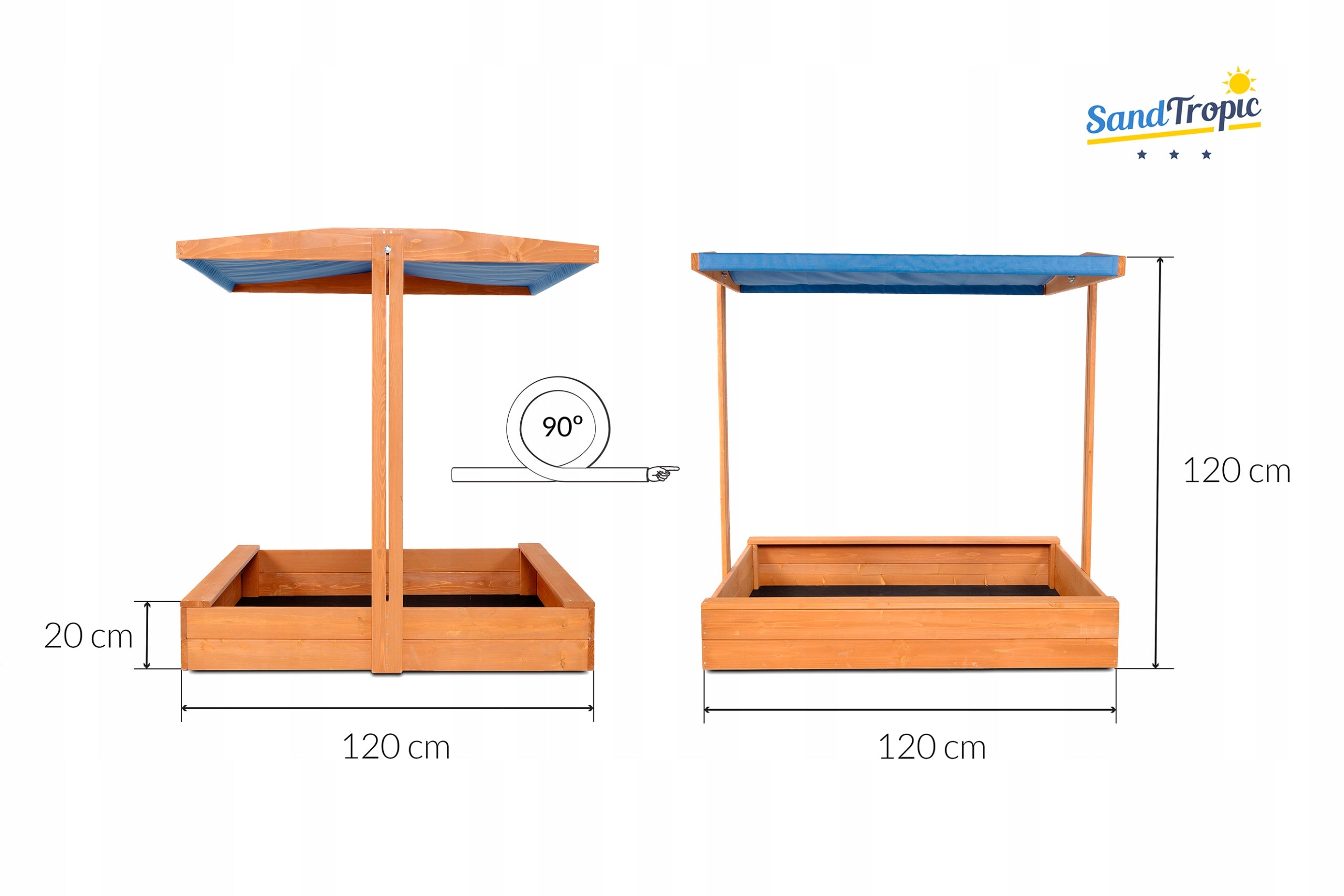 SANDBOX VISOR IMPREGNATED WOODEN 120 cm VIDEO 3D CE Certificate Length 120 cm