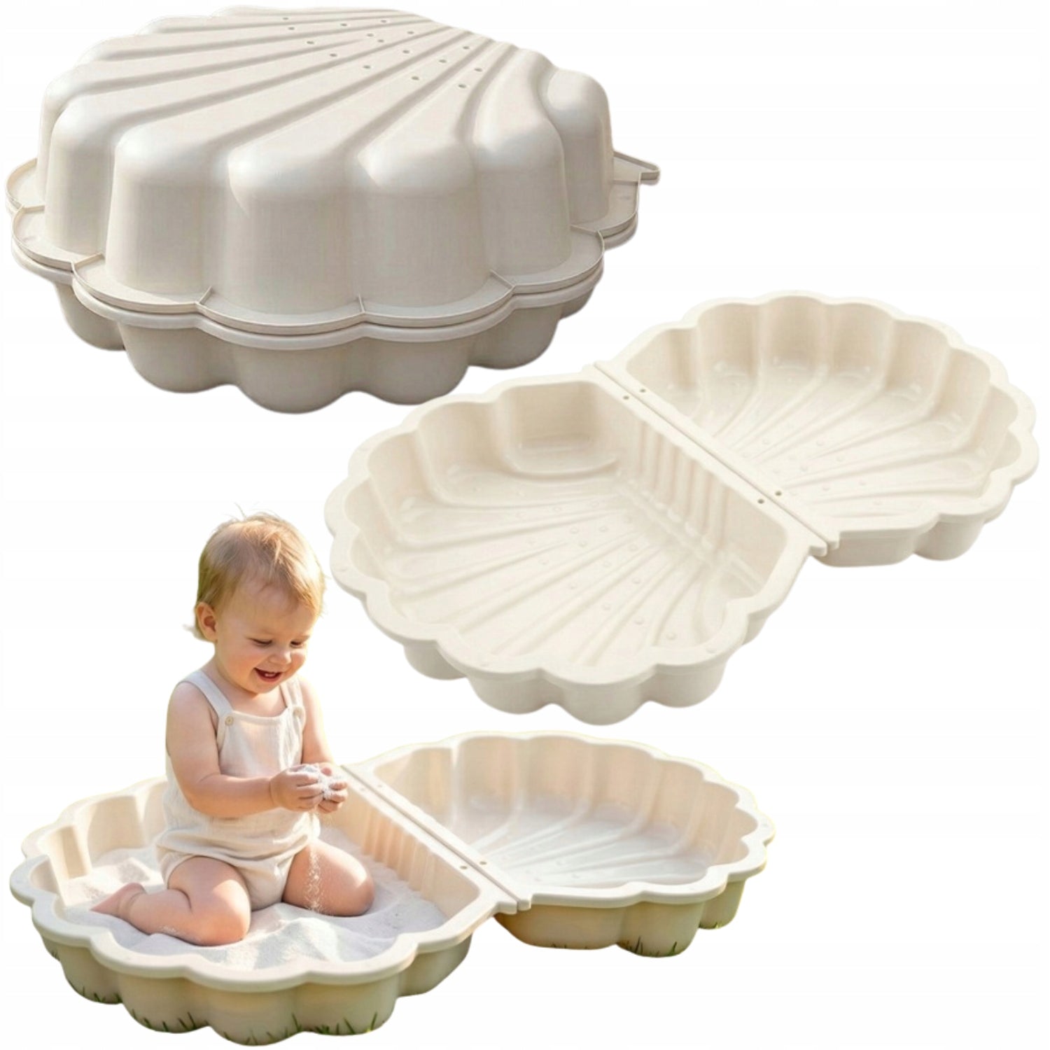 SANDBOX WITH GARDEN COVER LOCKABLE SET 2IN1 SWIMMING POOL SHELL TOY
