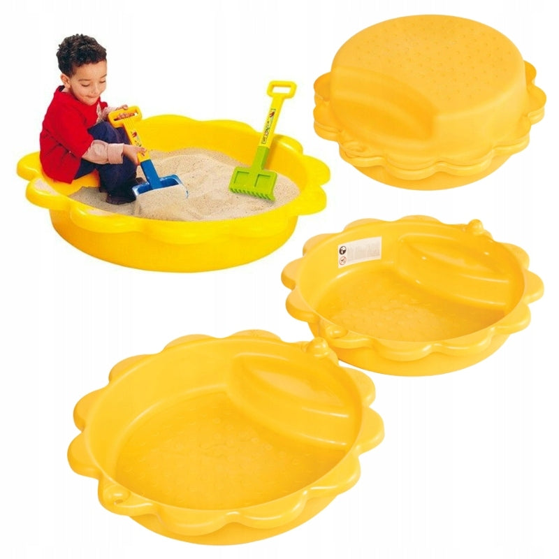 SANDBOX WITH GARDEN LID CLOSED LARGE SET 2in1 POOL SUNFLOWER