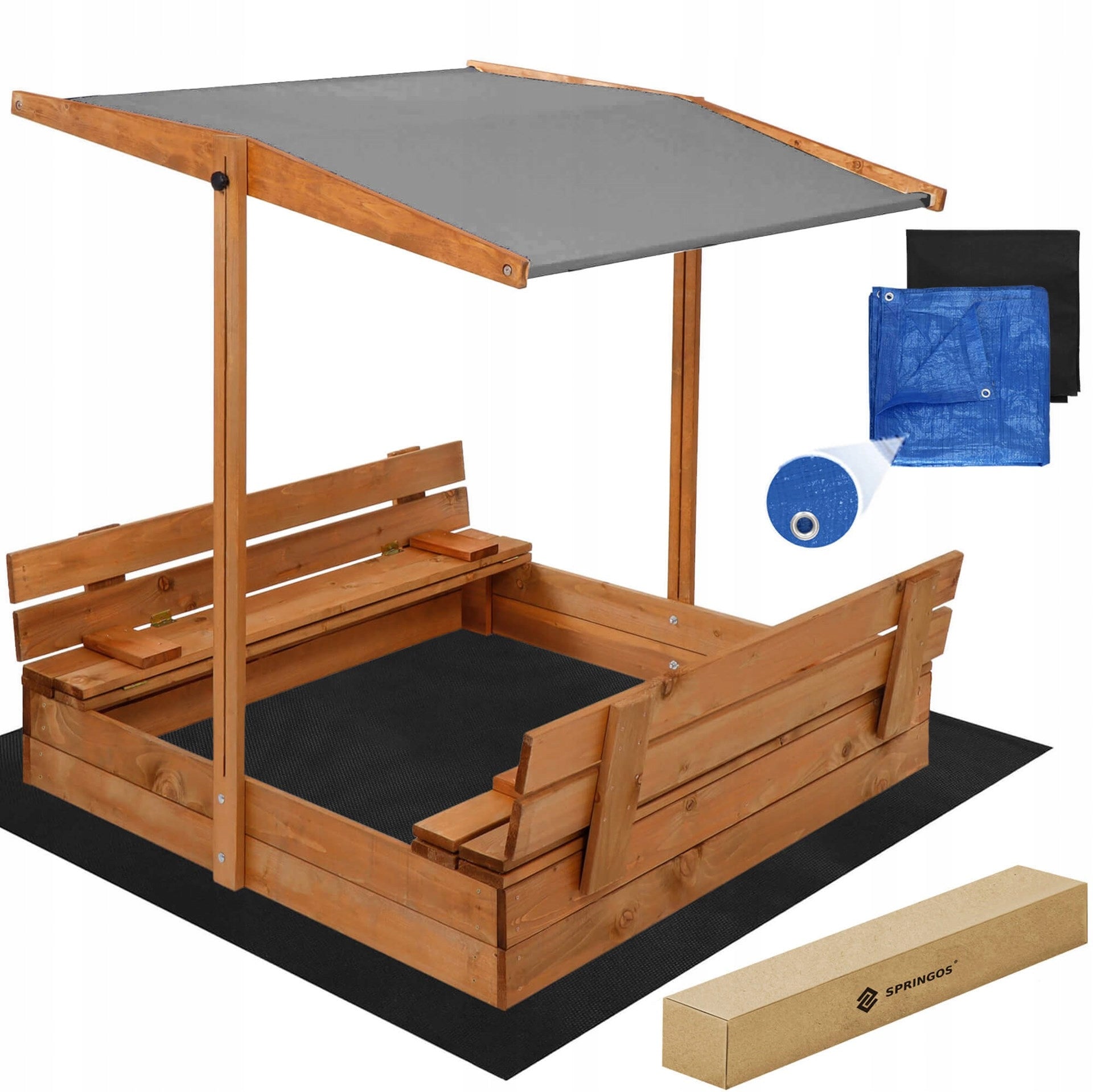 SANDBOX WITH VISOR IMPREGNATED WOODEN CLOSED 120 cm MANUFACTURER Kid's age 3＋ years