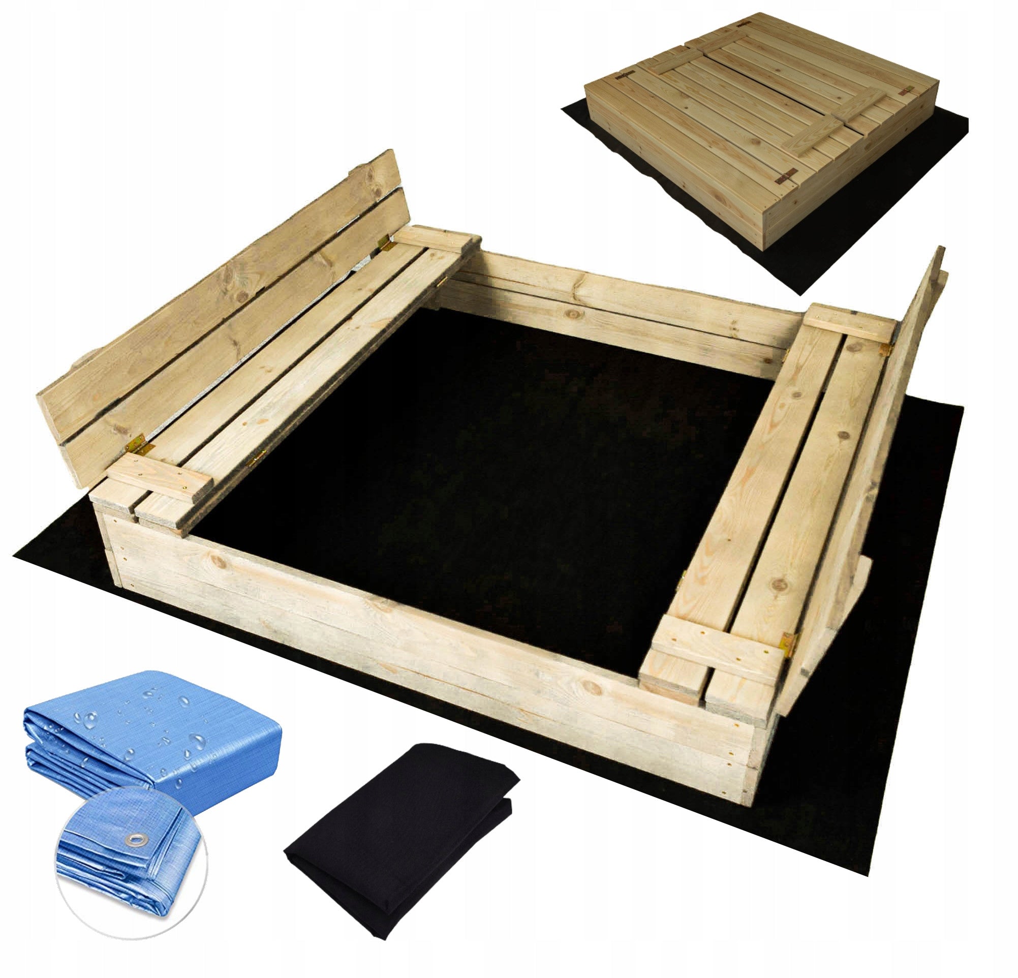 SANDBOX WOODEN CLOSED BENCHES 120cm