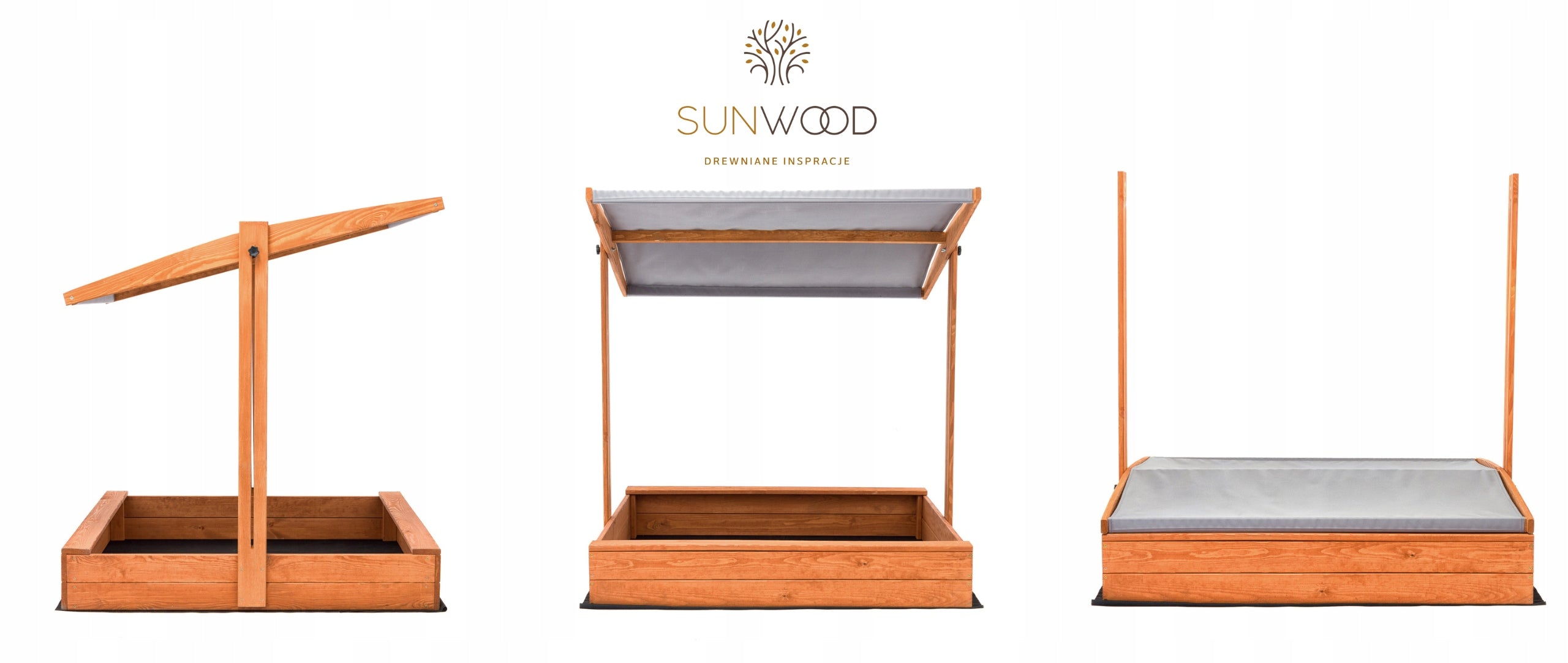 SANDBOX Wooden with Adjustable Canopy IMPREGNATED WITH DIFFERENT COLORS! Brand VidaXL