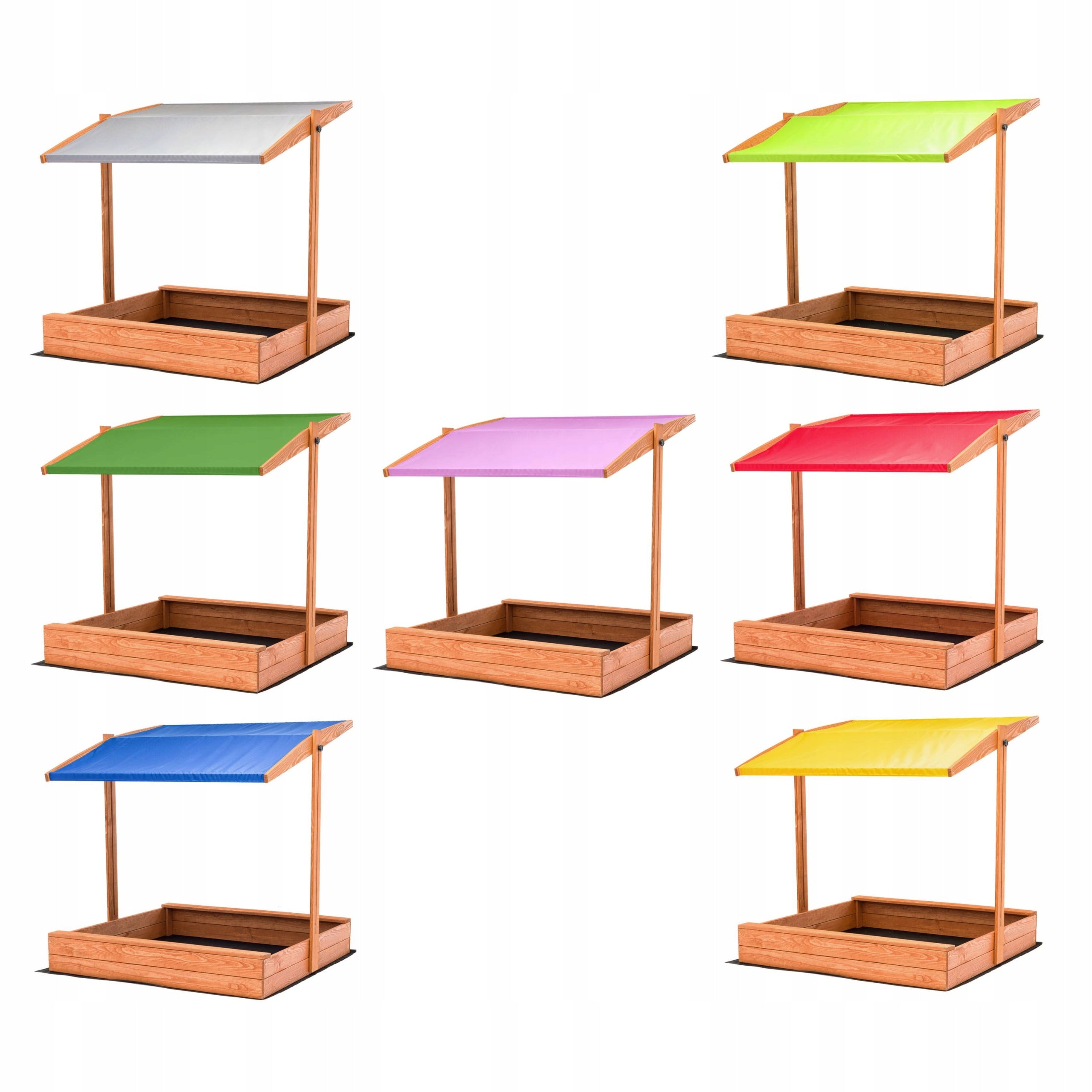 SANDBOX Wooden with Adjustable Canopy IMPREGNATED WITH DIFFERENT COLORS! Product weight with unit packaging 7.85 kg