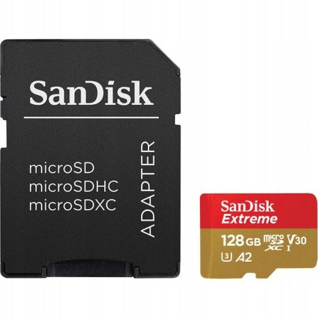 SANDISK 128GB micro SD SDXC UHS-I EXTREME 160/90MB/s