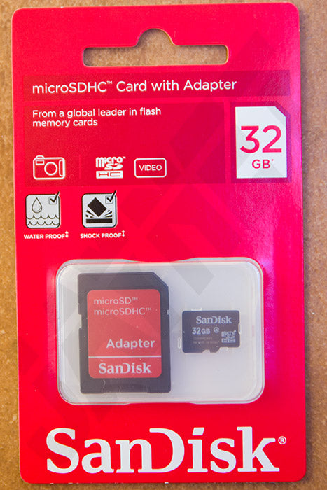 SANDISK 32GB micro SDHC 32 GB Class 4 microSD + SD Card capacity 32 GB