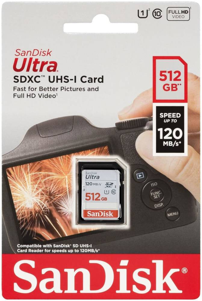 SANDISK Ultra SDSDUN4-512G-GN6IN SD SDXC Memory Card 512GB 120MB/s Manufacturer SanDisk