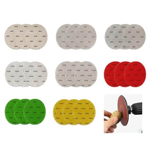 SANDPAPER 125 MM VELCRO SET OF 24 SILICON CARBIDE 400 1500 Brand no brand