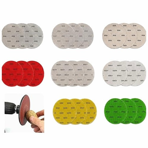 SANDPAPER 125 MM VELCRO SET OF 24 SILICON CARBIDE 400 1500