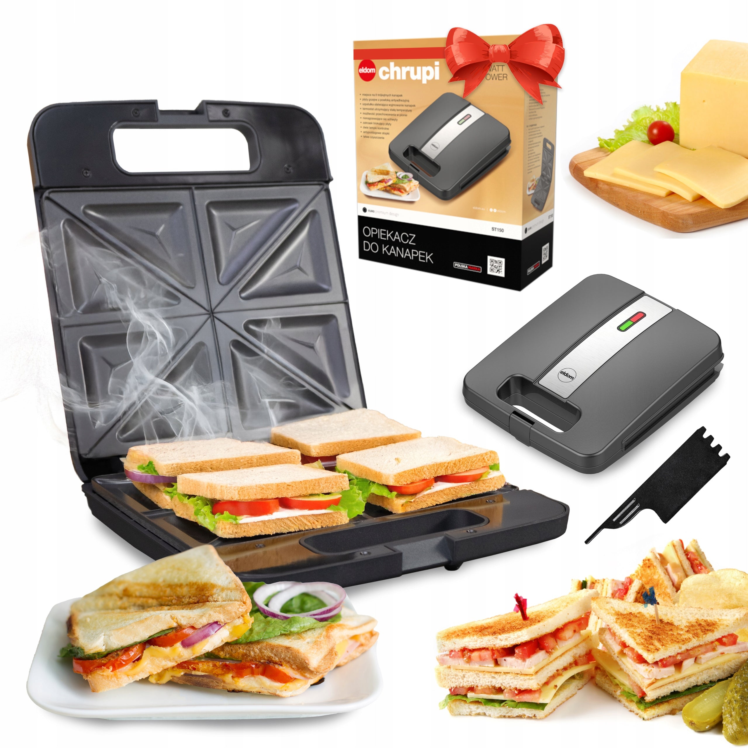 SANDWICH TOASTER 1400W LARGE XXL 4 SANDWICHES NEW