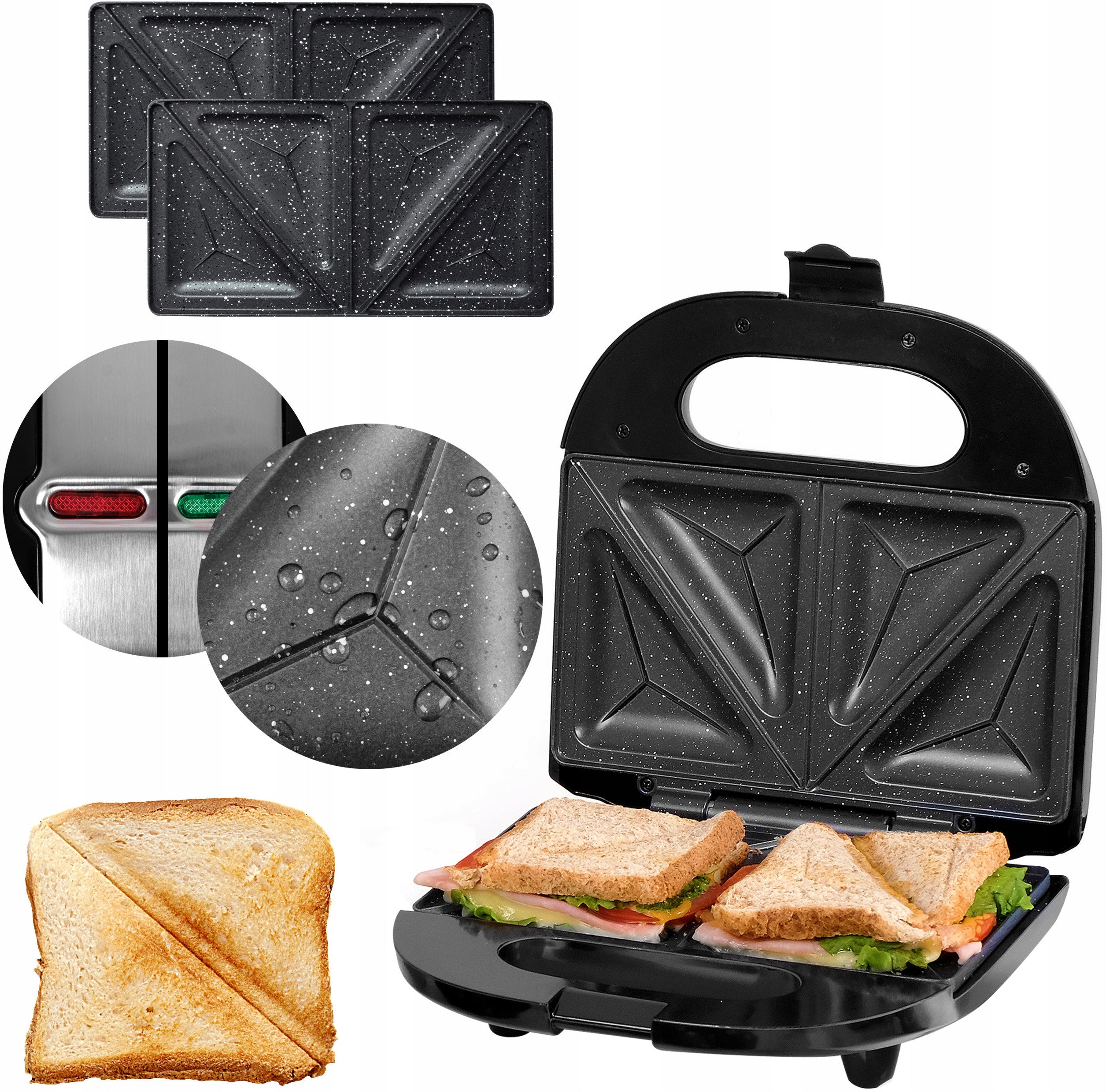 SANDWICH TOASTER SANDWICH ELDOM CERAMIC WITH GRANITE COATING 750W Power rating 750 W