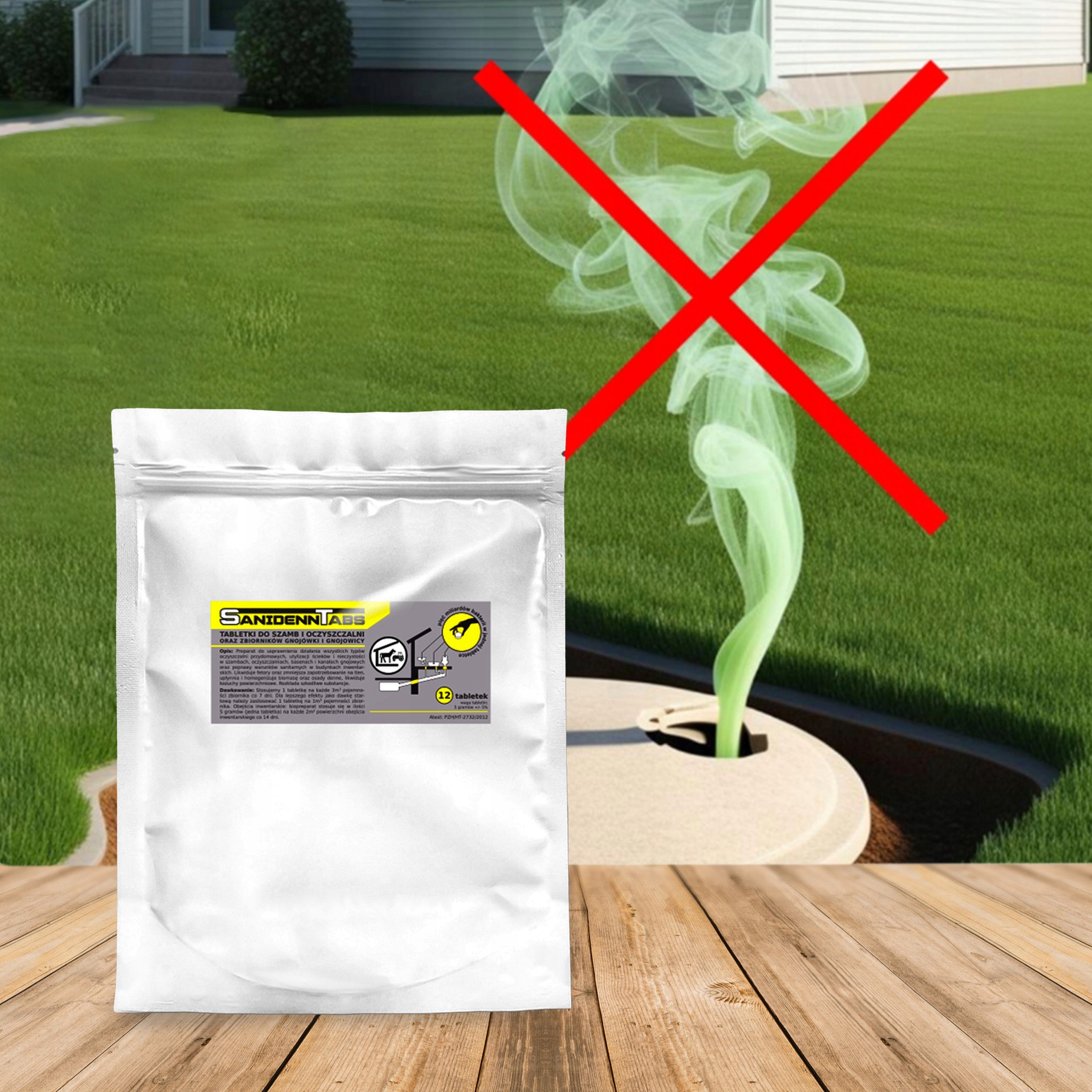 SANIDENN 12 EFFECTIVE TABLETS BACTERIA FOR HOME TREATMENT PLANT SEPTIC TANK Packaging status original