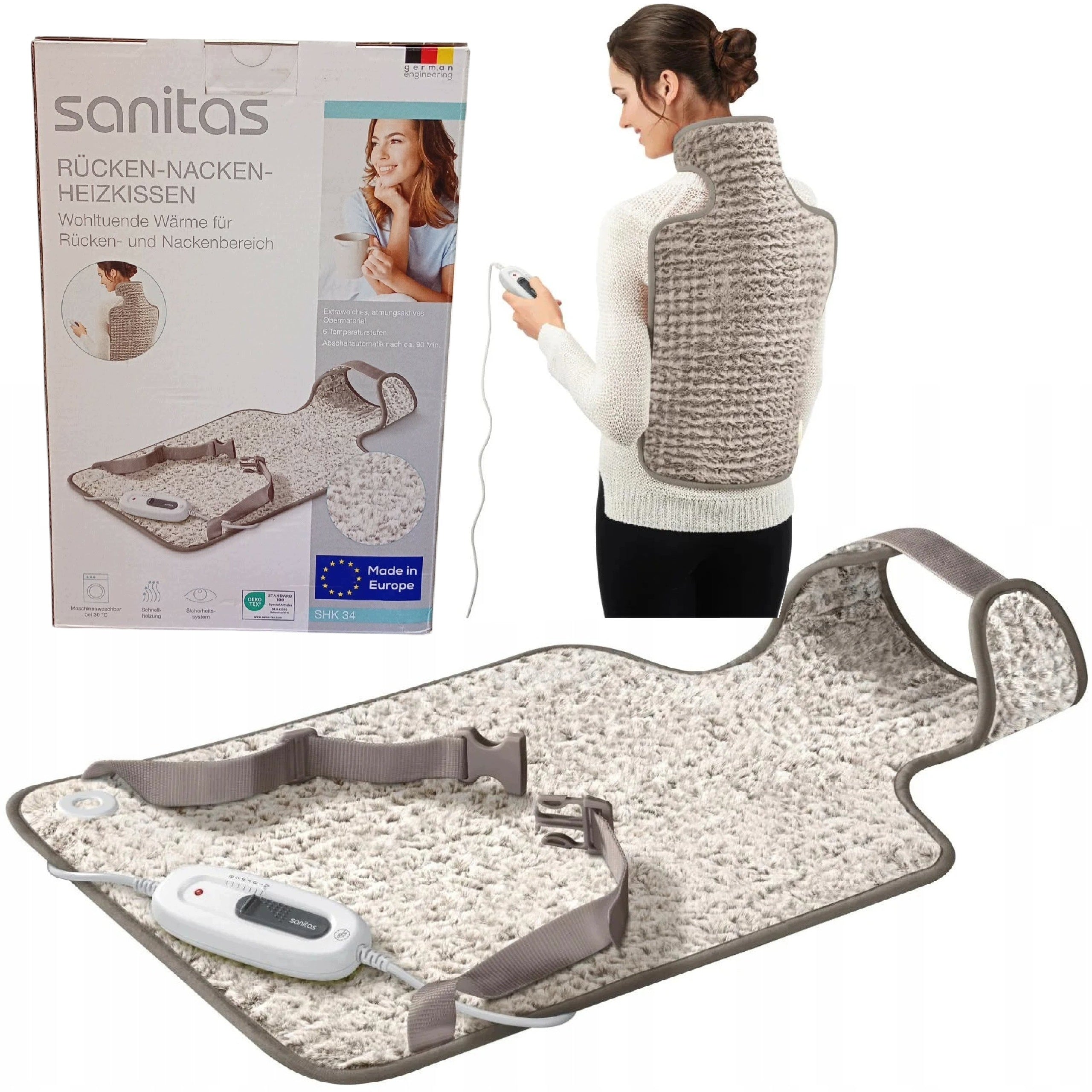 SANITAS SHK 34 Electric back cushion neck 6 levels of warmth beige