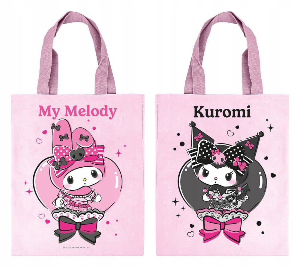SANRIO PINK BLACK PARTY SERIES TOTE BAG MY MELODY+KUROMI