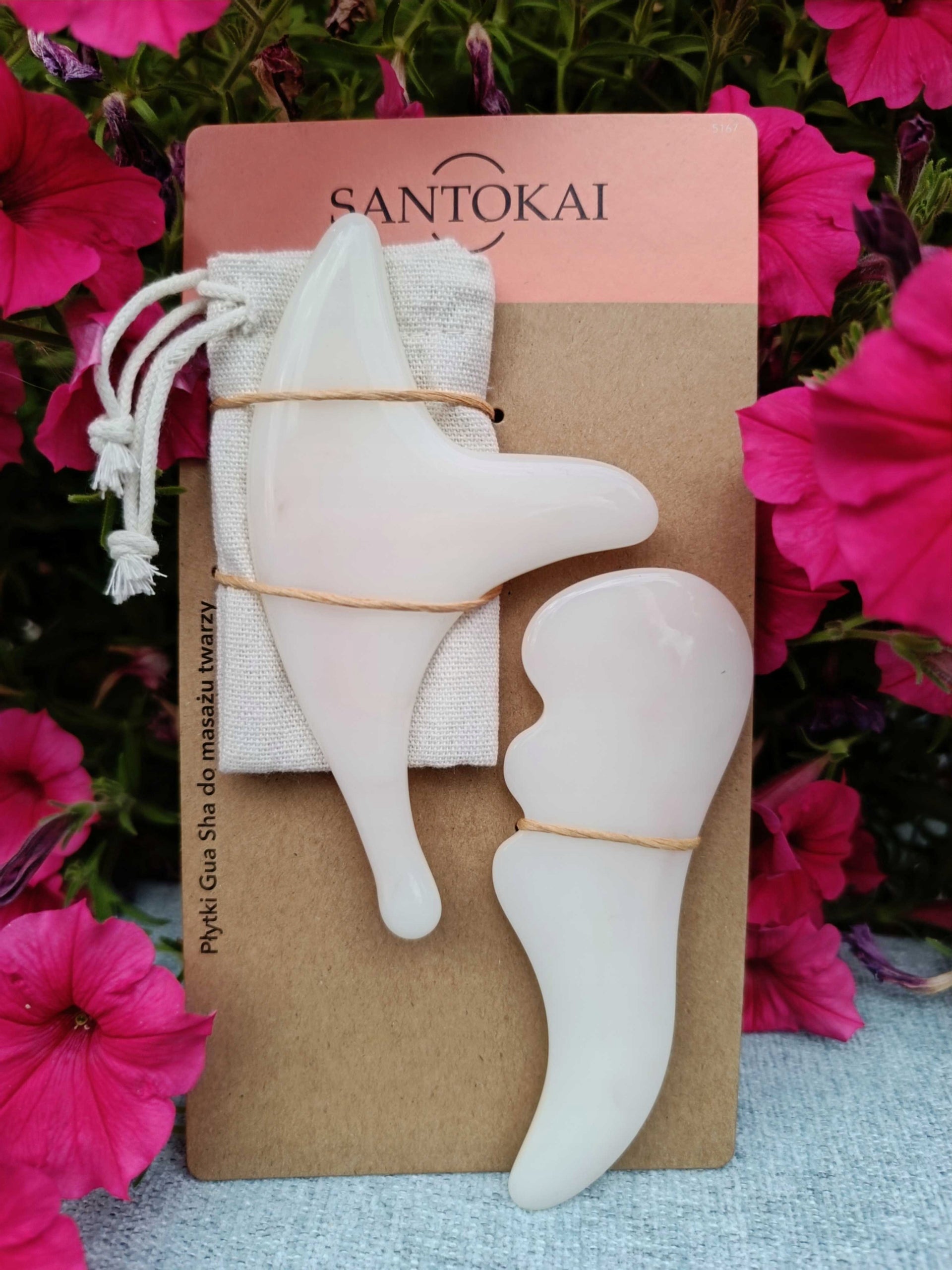 SANTOKAI Gua Sha Tiles, Face Lymphatic Massage + Cotton Bag Manufacturer code 5167