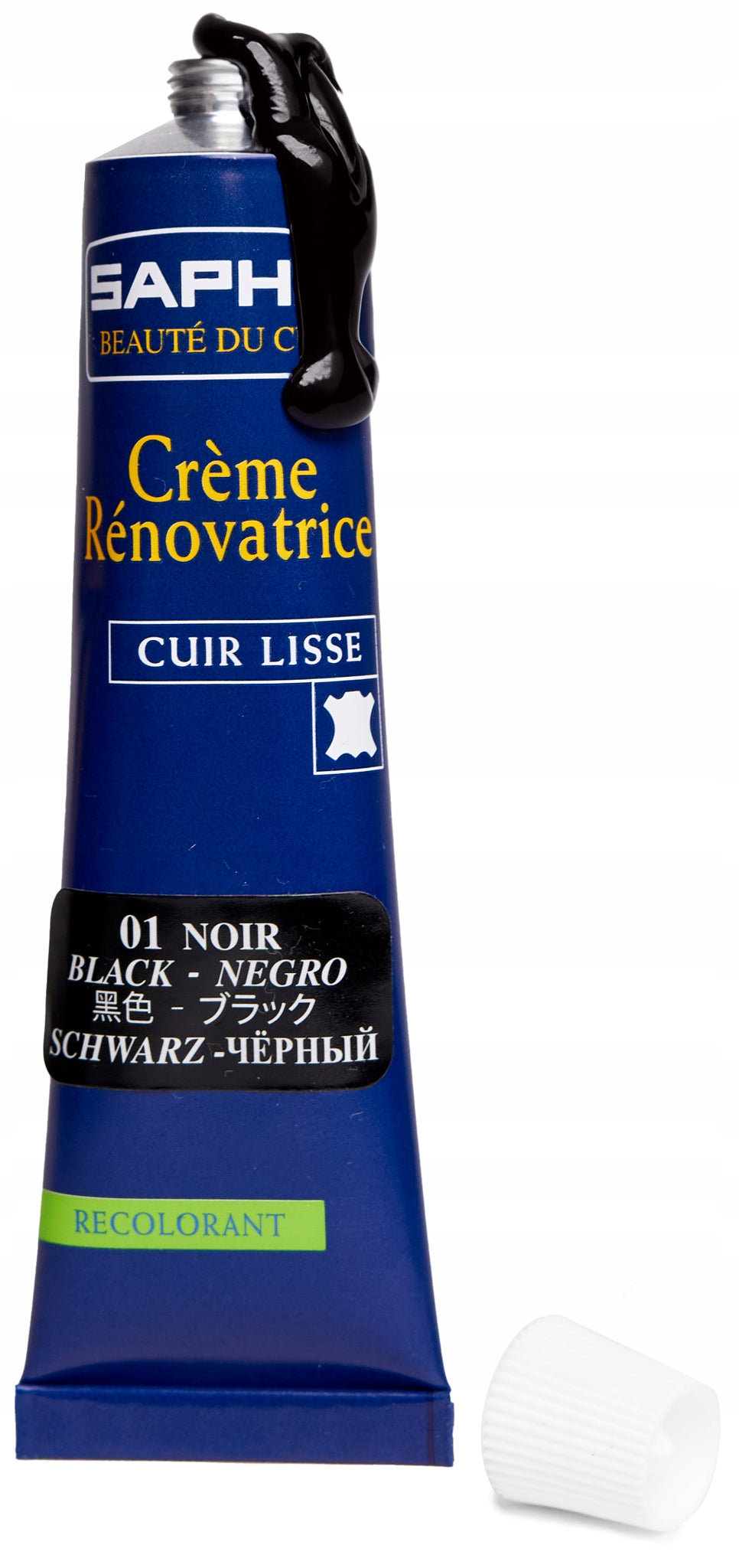 SAPHIR RENOVATING CREAM FOR LEATHER RESTORATION BLACK Manufacturer's catalog number 01