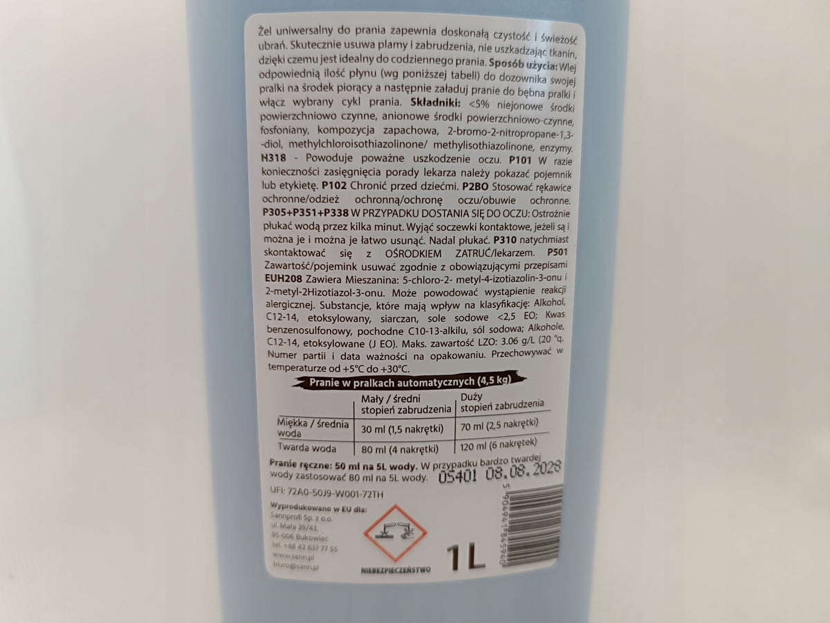 SAPO universal washing gel 1L very efficient - 32 washes Manufacturer code Sapo