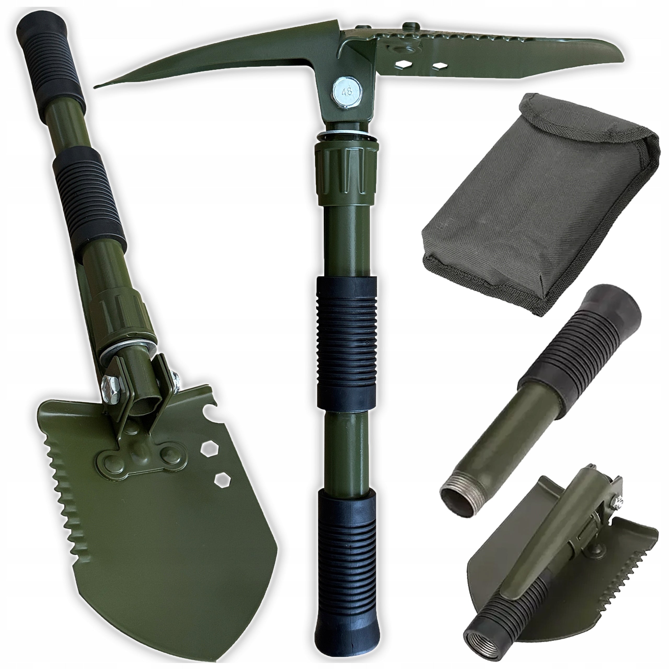 SAPPER FOLDING MILITARY SURVIVAL SHOVEL TOURIST PICKAXE SAW 4in1