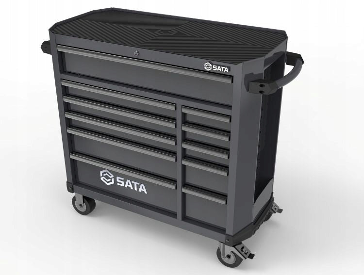 SATA CABINET TOOL TROLLEY BLACK 11 DRAWERS WITH EQUIPMENT 503el.
