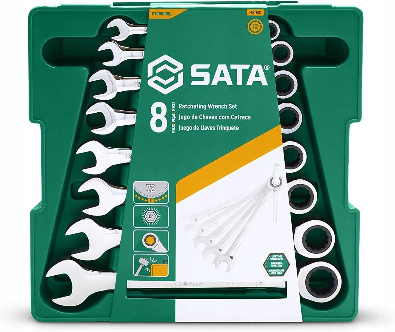 SATA Ratcheting wrench set CRV gift ST08008SJ Manufacturer code 08008