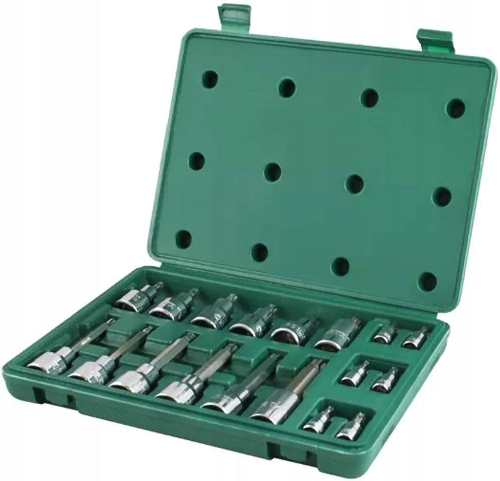 SATA SET OF 18 SOCKETS BIT 1/4", 1/2" TORX WRENCHES ST09052SJ Brand SATA