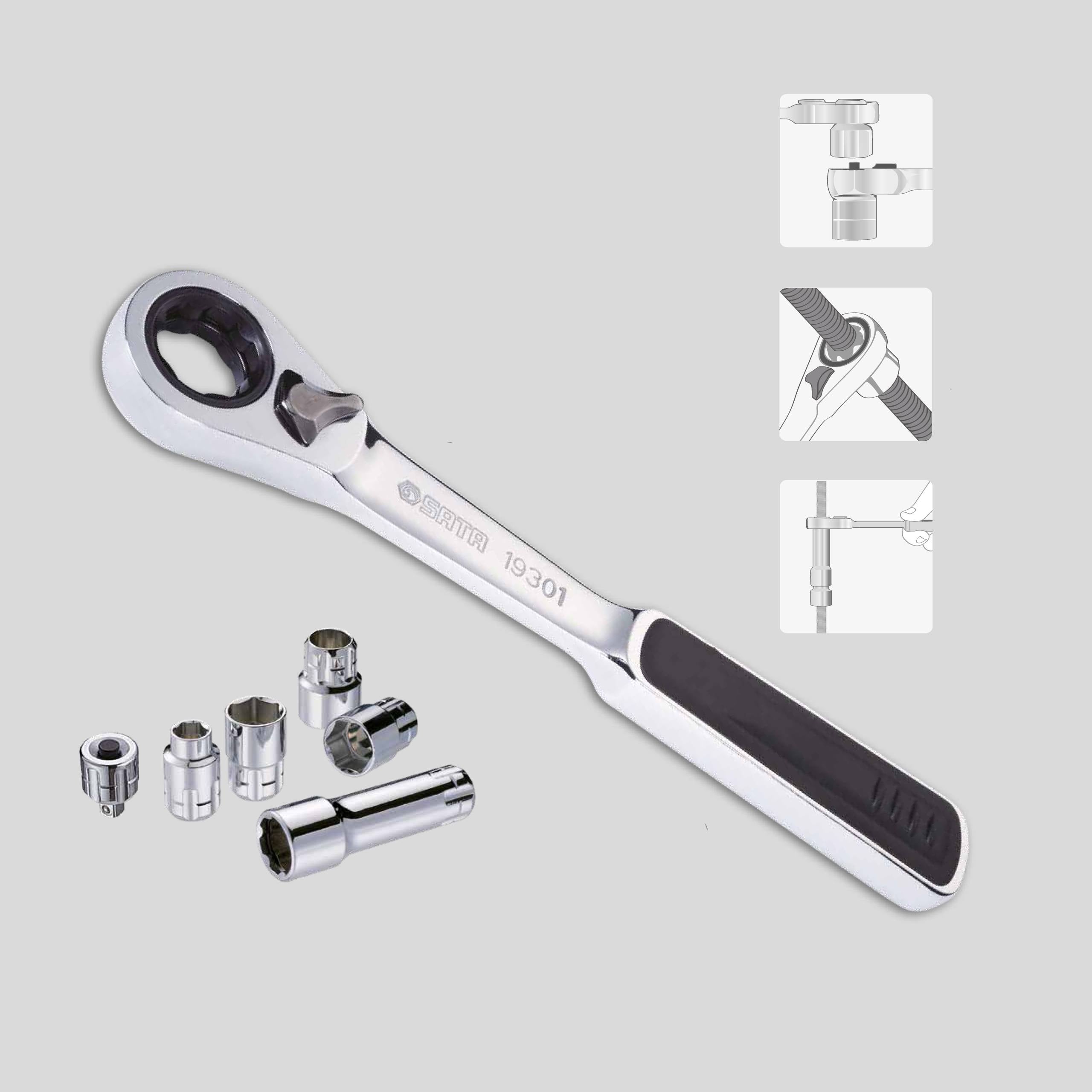SATA SET OF 30 THROUGH SOCKET WRENCHES Brand SATA