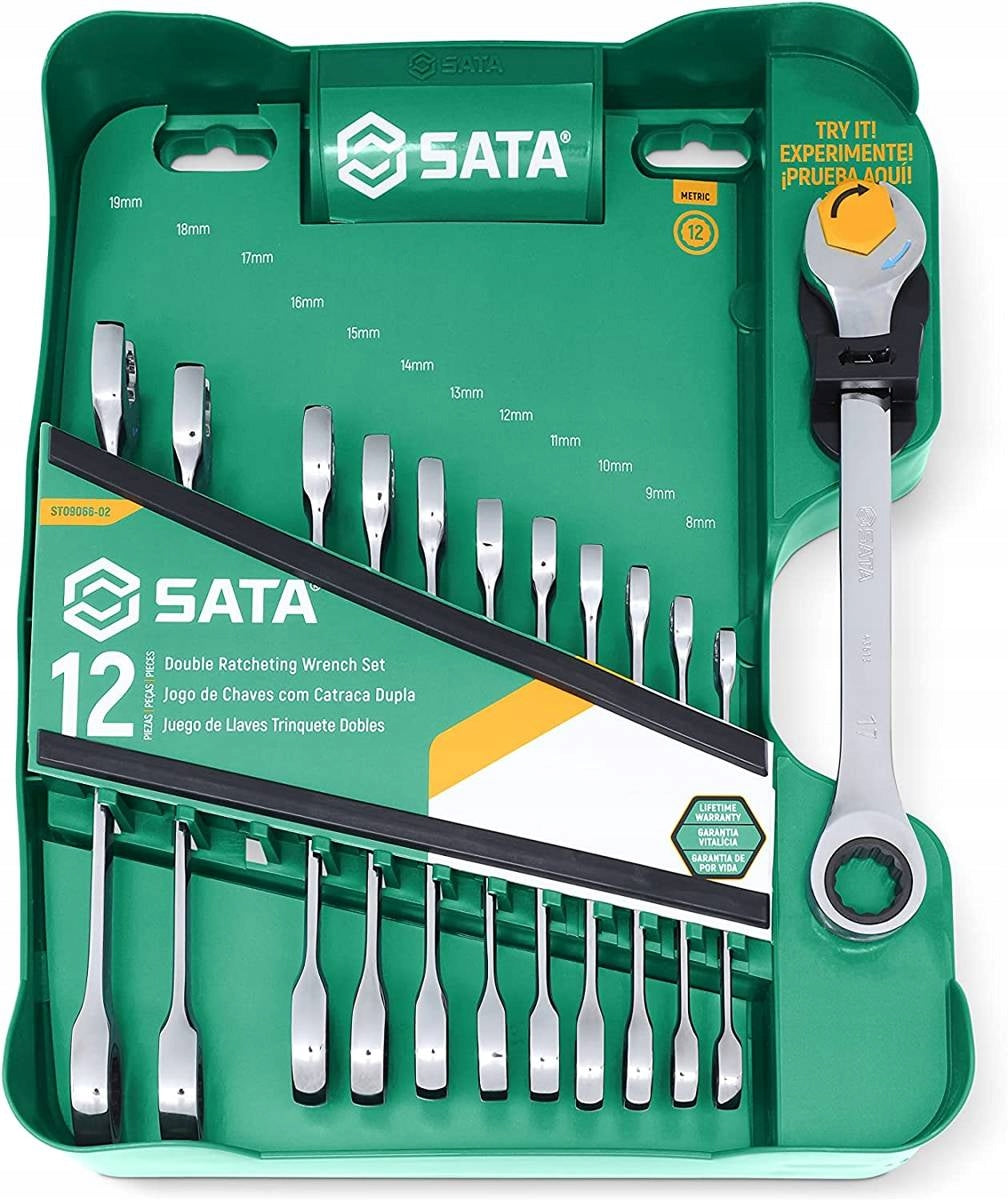 SATA Set of 12 Double Ratchet Wrenches 09066 Brand SATA