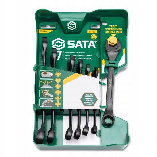 SATA Set of 7 ratcheting wrenches 8-17mm CRV ST47530 EAN (GTIN) 7891645138356