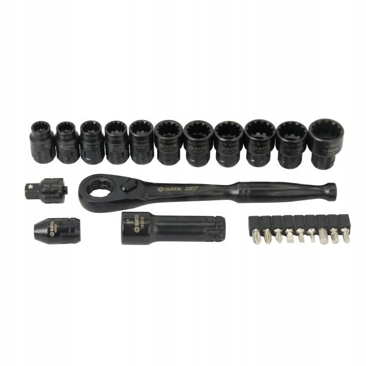 SATA Set of through socket wrenches + ratchet + ST09060G tips Brand SATA