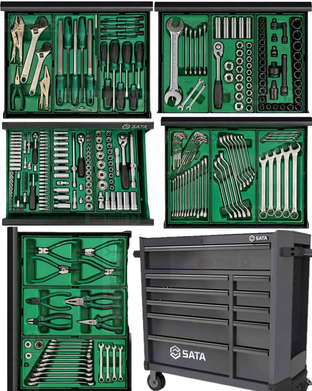 SATA TOOL CART WORKSHOP CABINET PRO 11 DRAWERS + 299el. tools