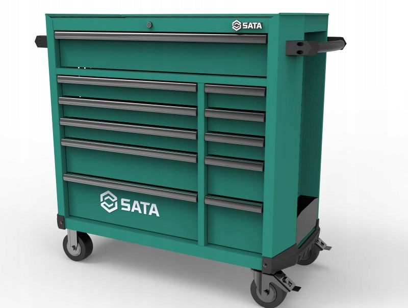 SATA TROLLEY BLACK TOOL SERVICE CABINET WITH EQUIPMENT 452el. Color black