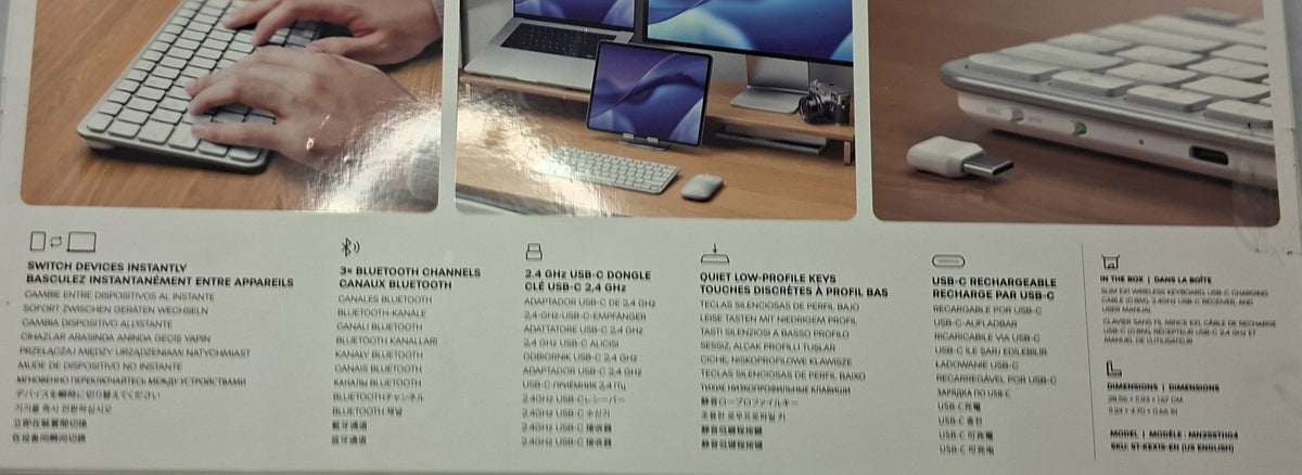 SATECHI Wireless Keyboard Slim EX1 Bluetooth 2.4 GHz USB-C Win Mac Manufacturer code ST-KEX1S-EN