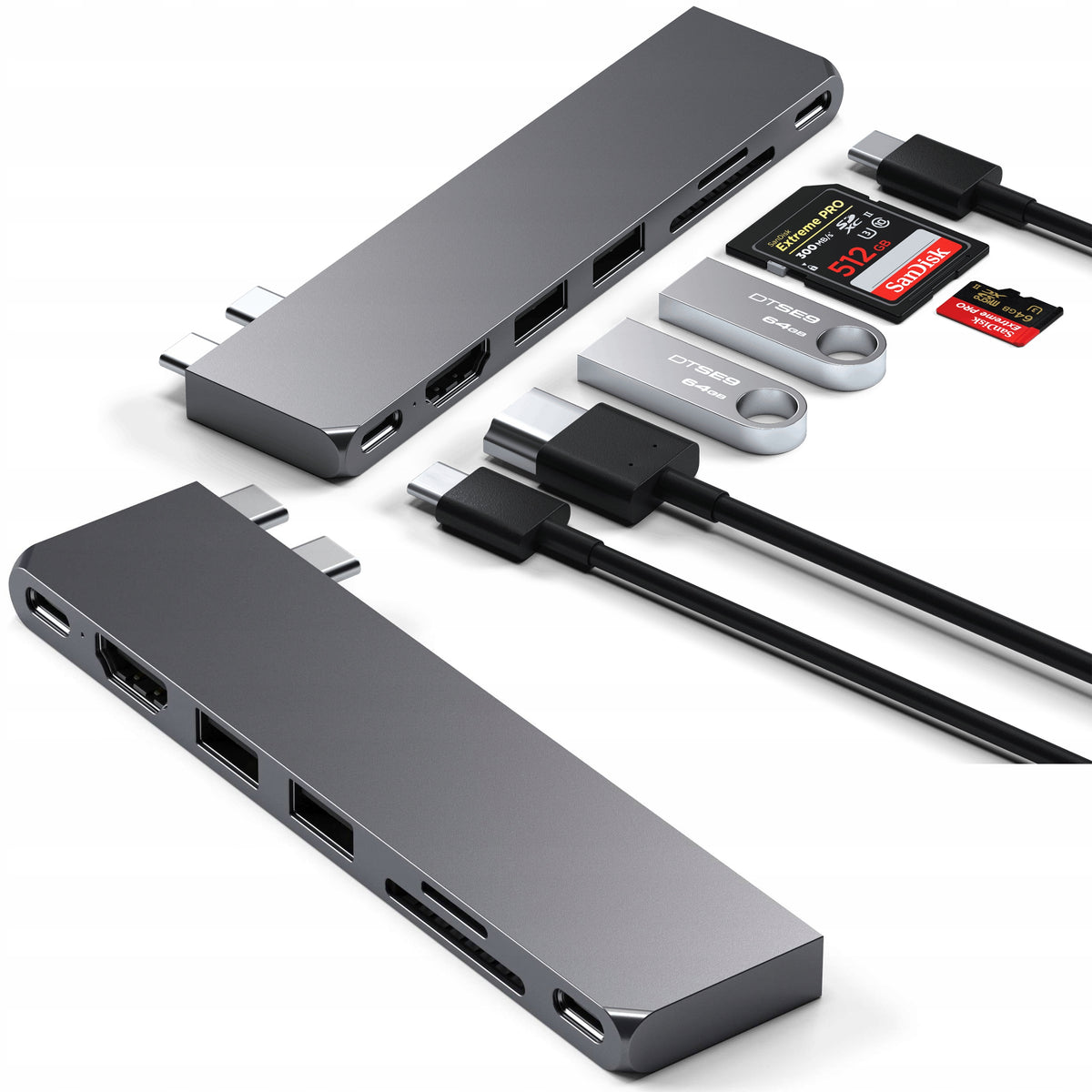 SATECHI adapter for MacBook Pro / Air USB-C to USB4 HDMI 2x USB-A SD Hub
