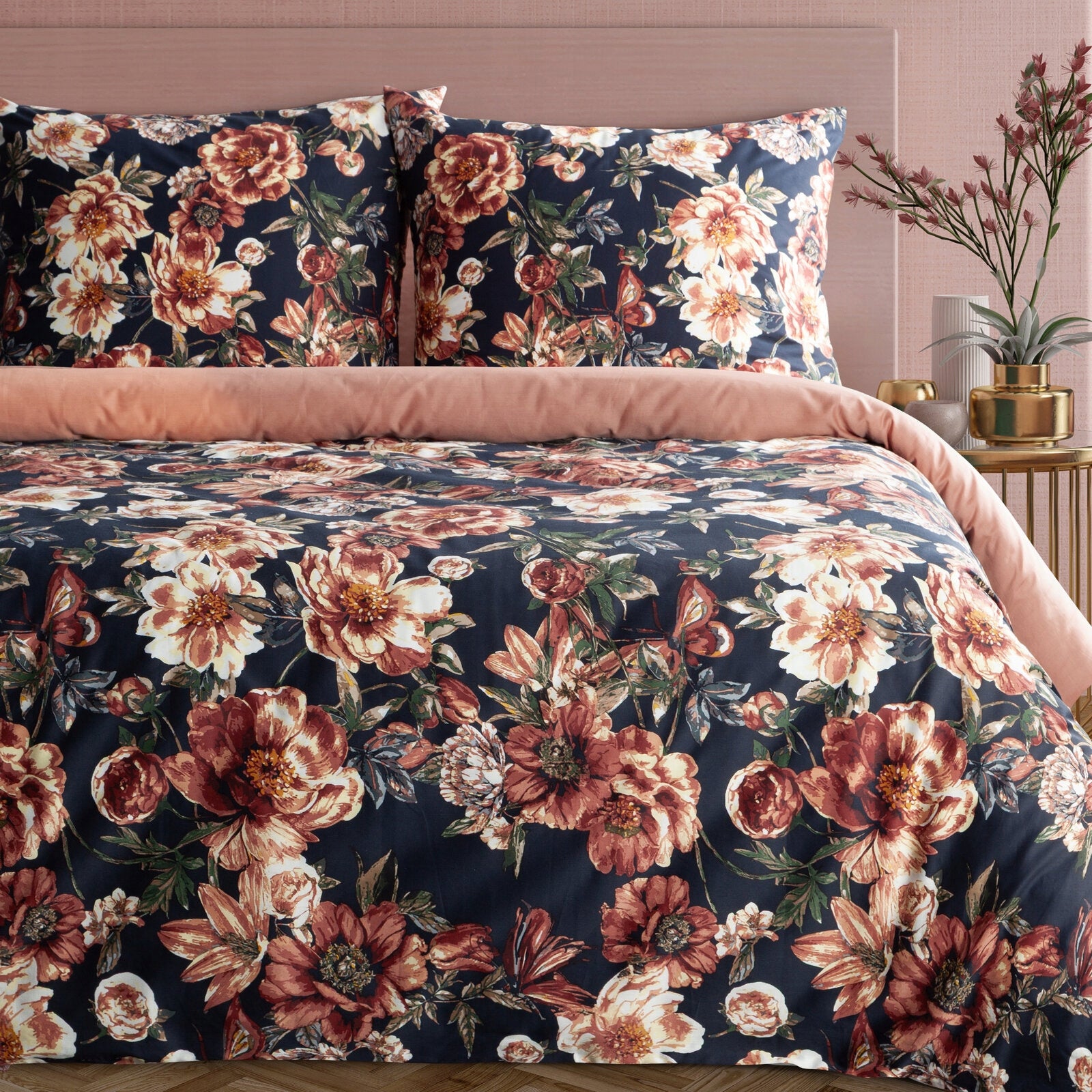 SATIN BEDDING SET SPRING 79 220 X 200 CM BLACK Manufacturer code 478258