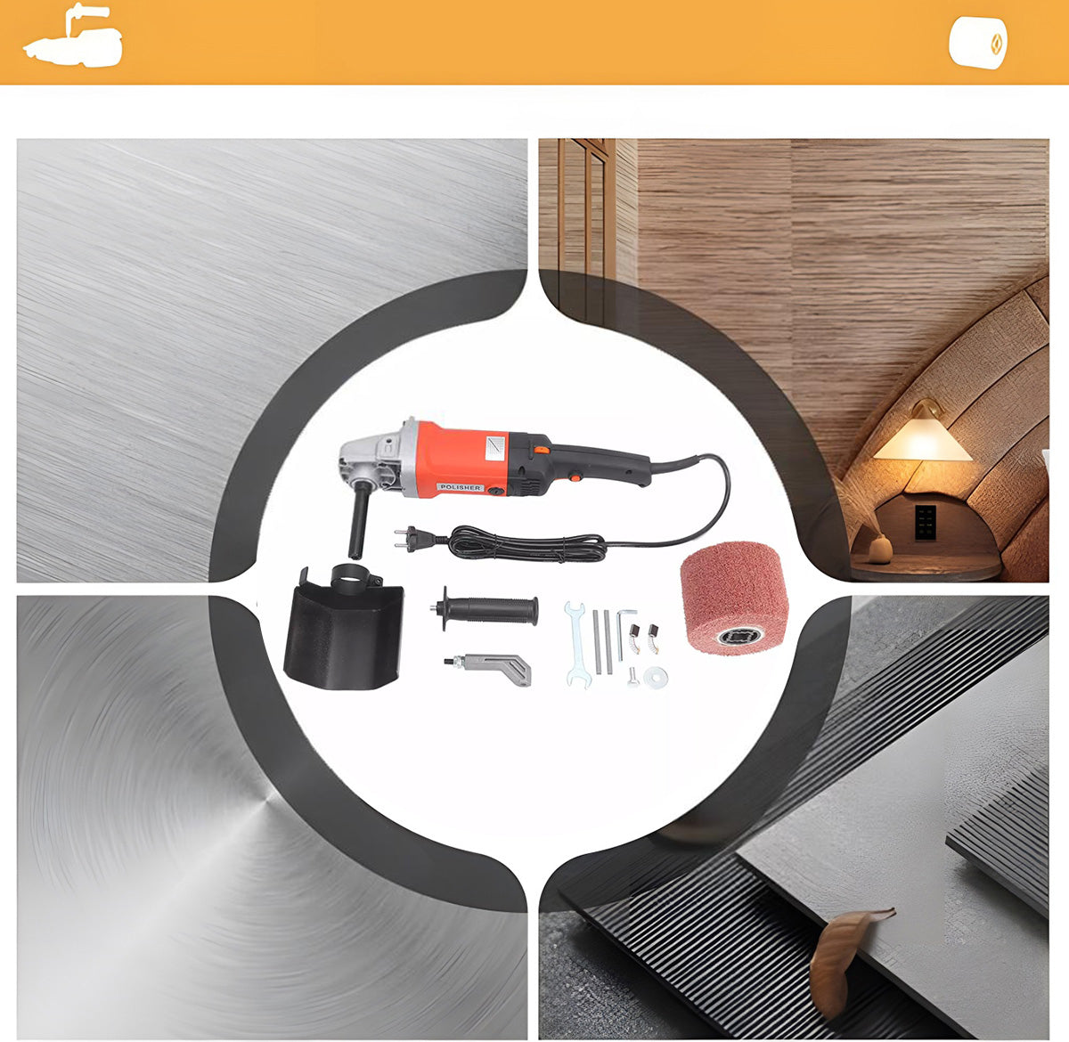 SATIN CYLINDRICAL GRINDER FOR WOOD STEEL RENOVATION + 1xBRUSH EAN (GTIN) 6930773244087