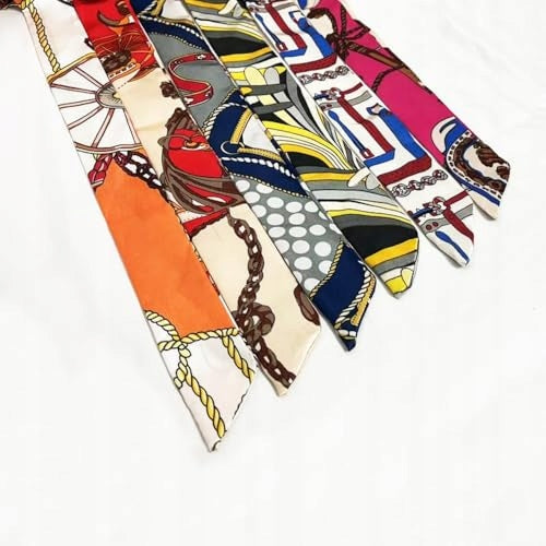 SATIN SILK BAG SCARVES FOR WOMEN SET OF 14 PIECES FOR HAIR Manufacturer code Bez marki
