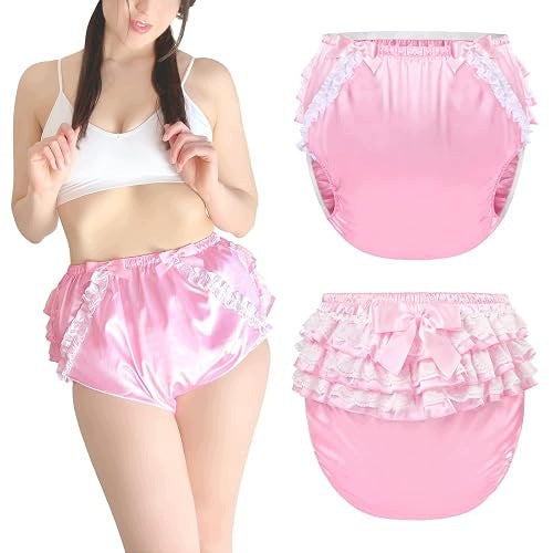 SATIN WATERPROOF DIAPER COVER WITH BOW FOR GIRLS Brand no brand