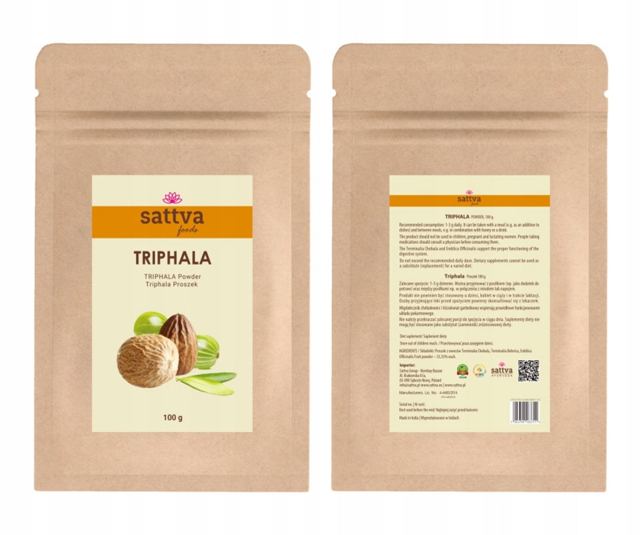 SATTVA FOODS TRIPHALA POWDER 100g Manufacturer code 1778