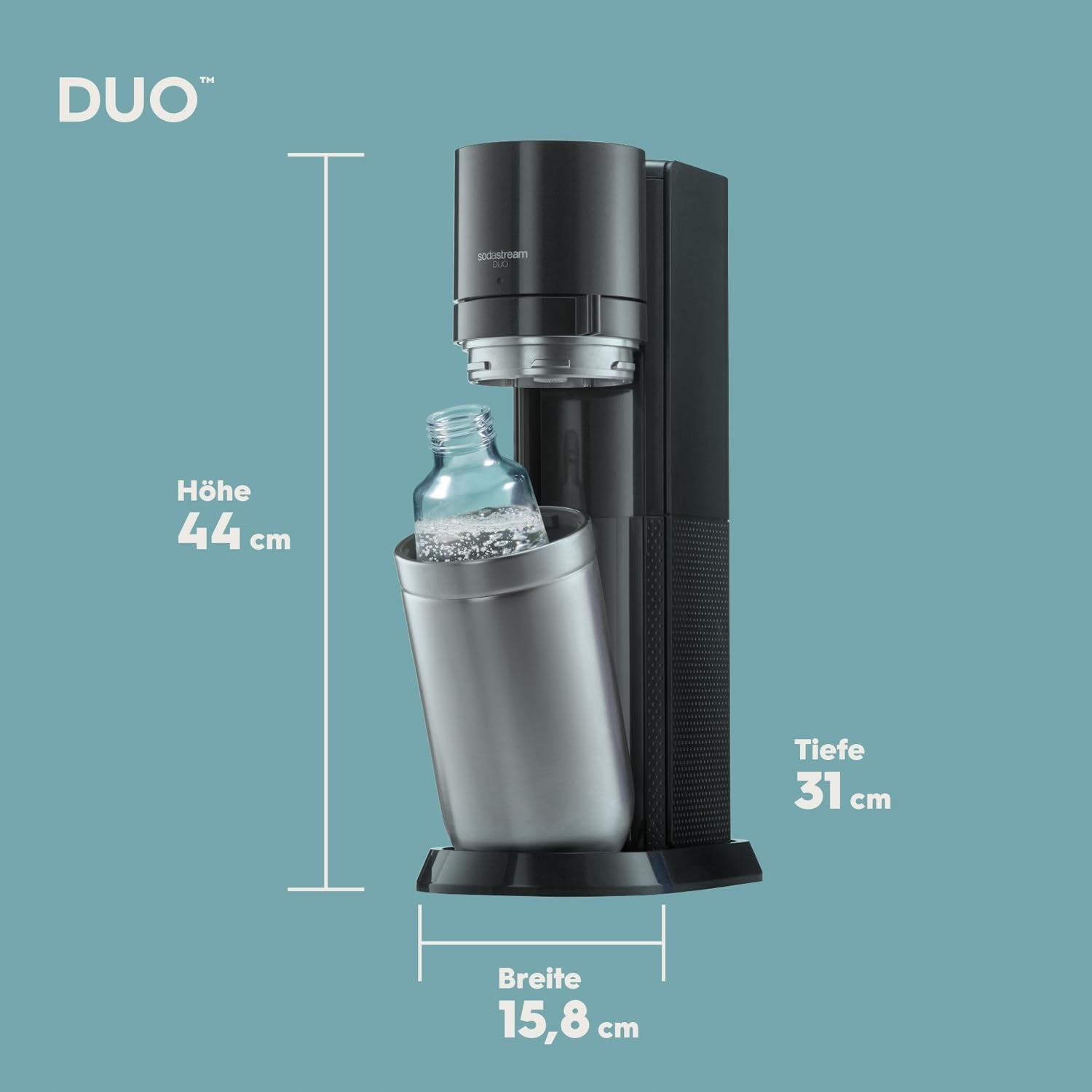 SATURATOR FOR SPARKLING WATER 1L BLACK AND SILVER DUO Packaging status original