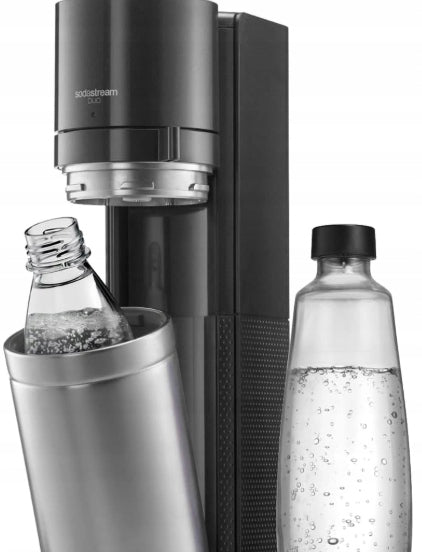 SATURATOR FOR SPARKLING WATER 1L BLACK AND SILVER DUO