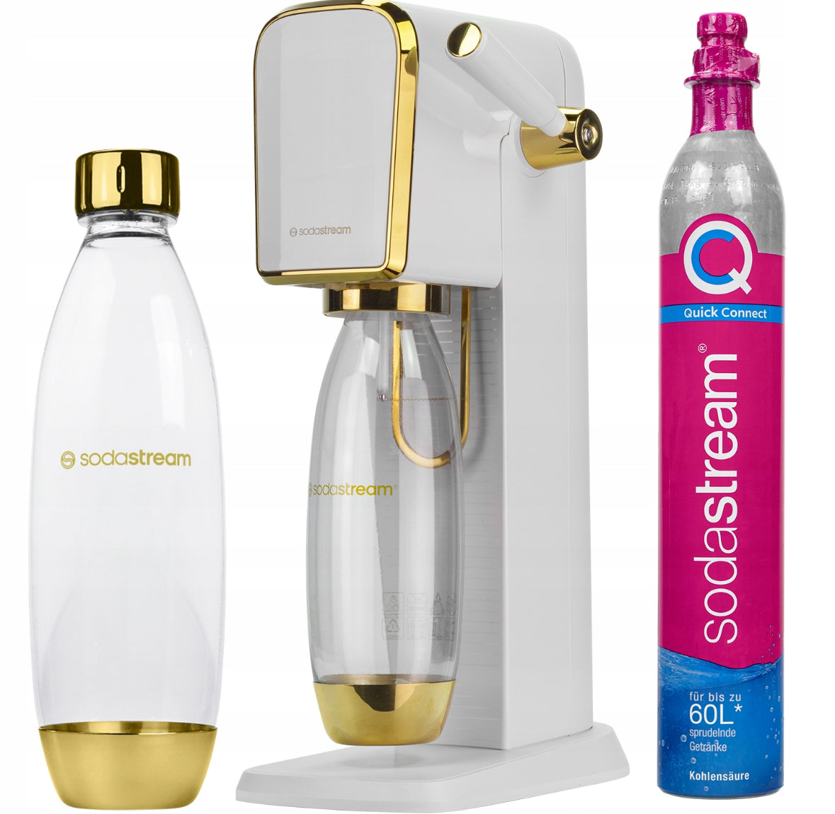 SATURATOR SODASTREAM ART WATER GASSING DEVICE BOTTLE CYLINDER CO2 Packaging status original