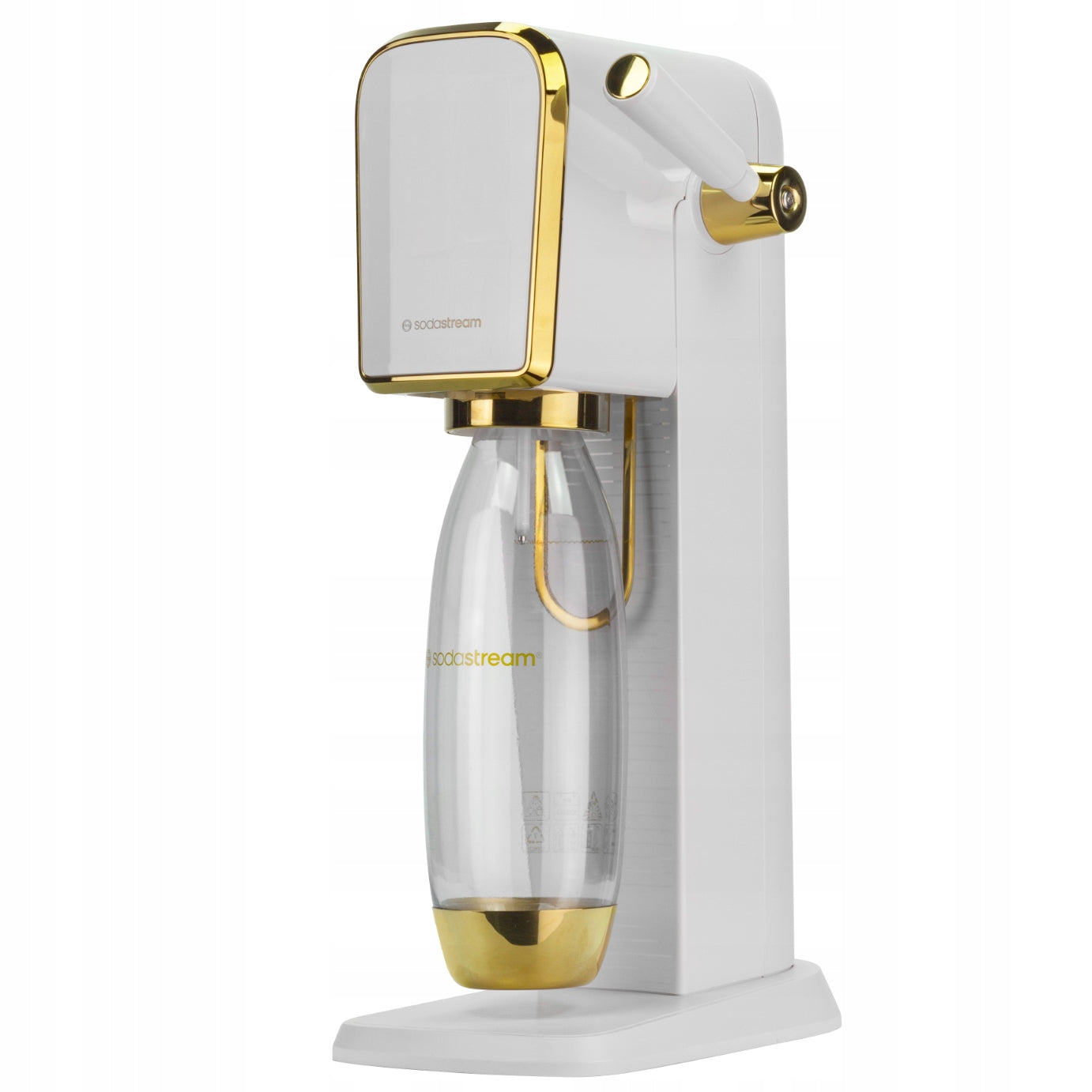 SATURATOR SODASTREAM ART WHITE AND GOLD + BOTTLE + CARTRIDGE FOR GASSING WATER Brand SodaStream