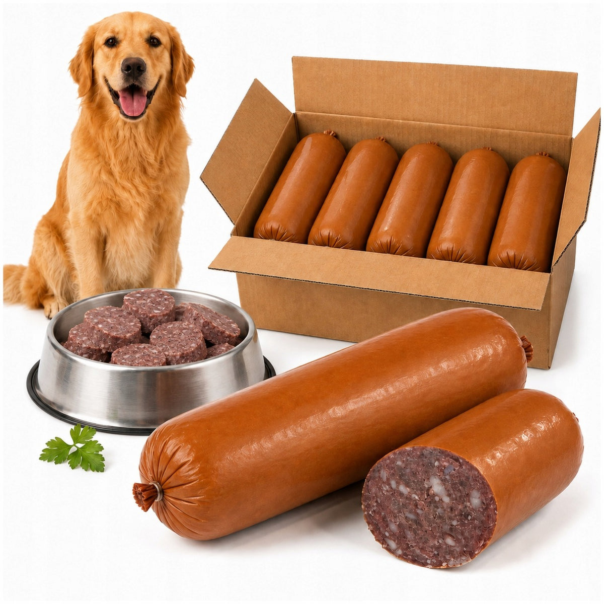 SAUSAGE MEAT FOR DOG beef and pork bar KARMA BARF - 10 kg