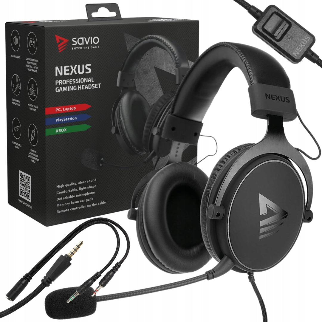 SAVIO Nexus On-Ear Gaming Headphones with Detachable Microphone 2,2 m Stereo
